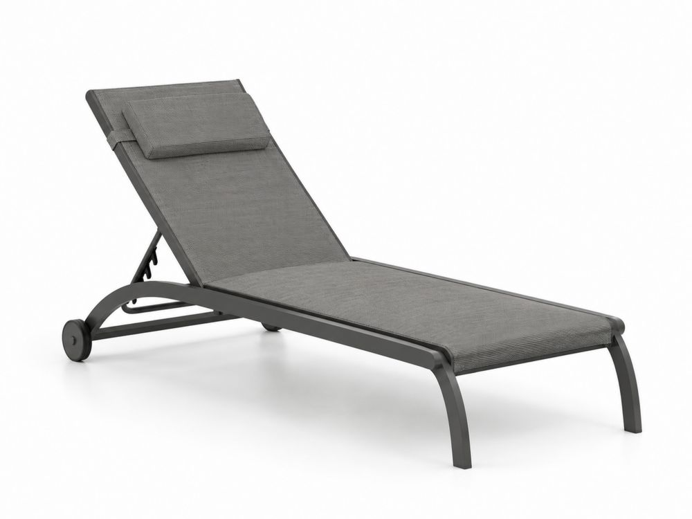 Tumbona de aluminio y textil gris