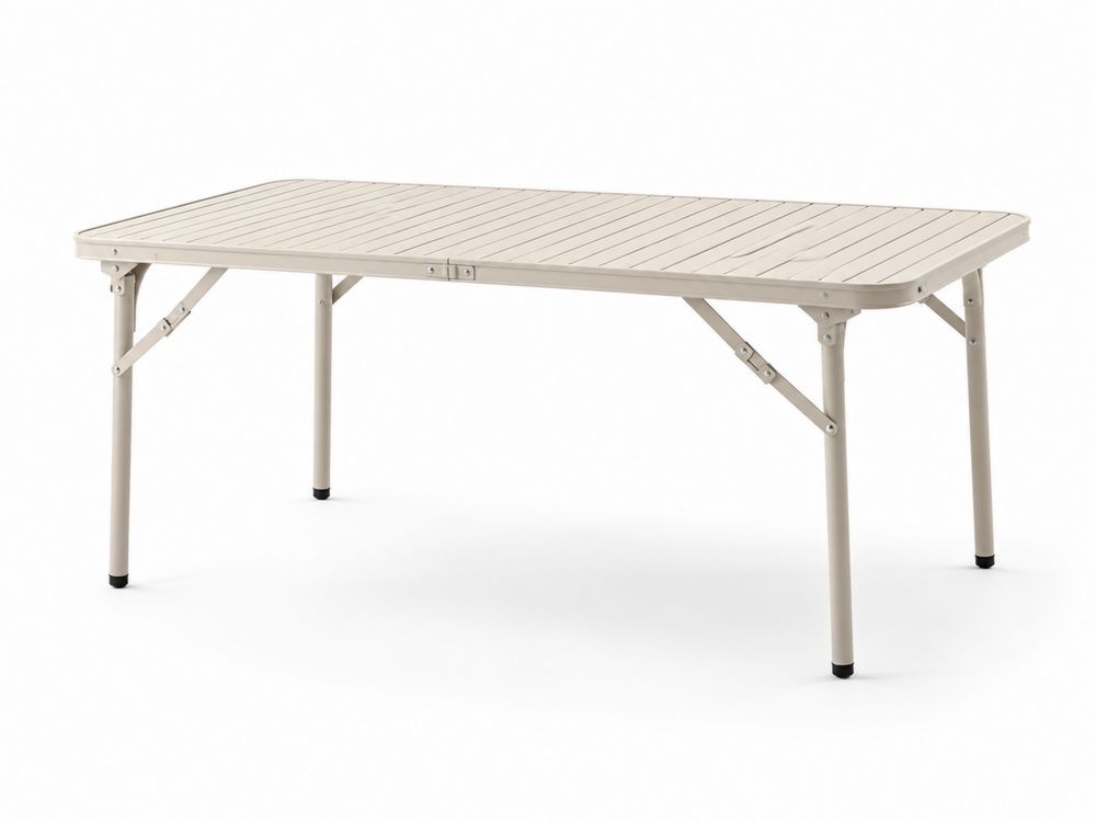 Mesa plegable de aluminio 150x70x74 cm Beige