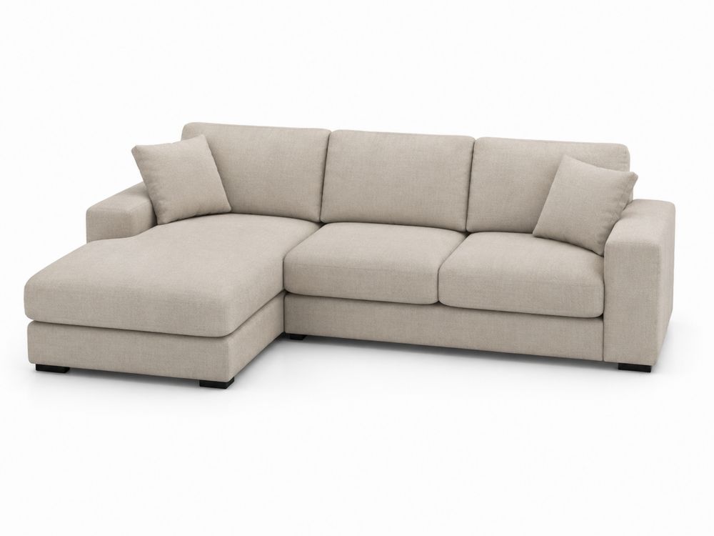 Sofá en L 280x160 cm tela beige
