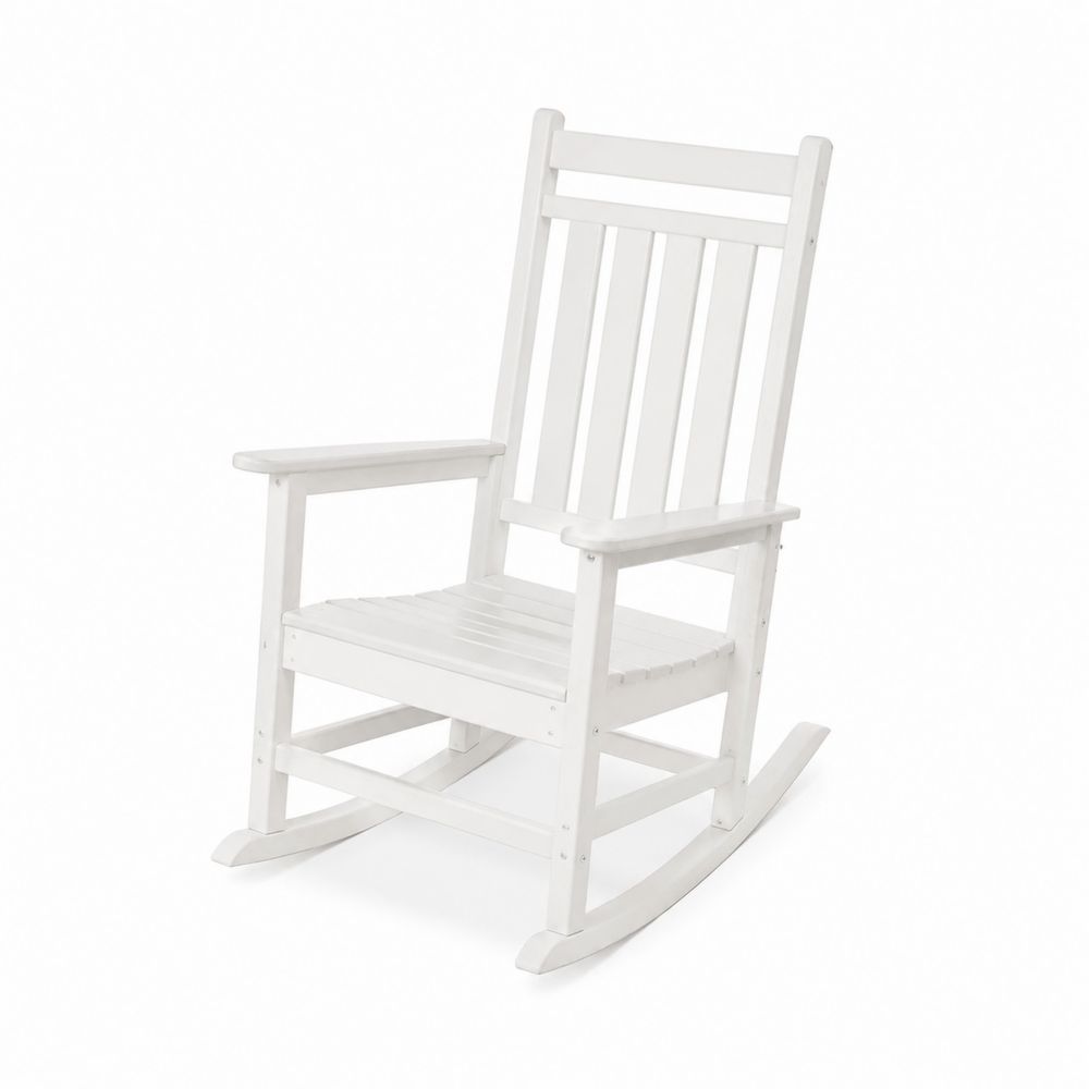 Silla mecedora de madera para exteriores blanca-Bellacortix