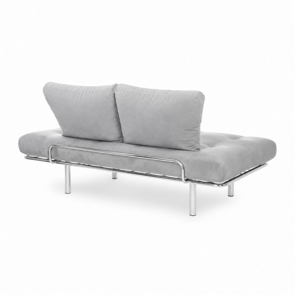 Sofá cama gris de metal y poliéster-Bellacortix