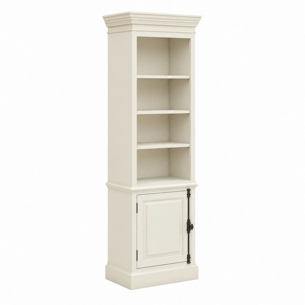 Estantería de Madera Laminada Blanca con Puerta 180x60x40 cm-Bellacortix
