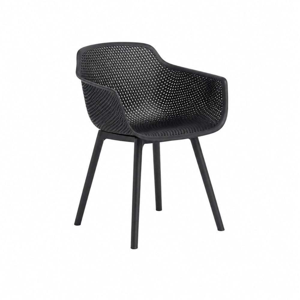 Silla de plástico negra para exterior-Bellacortix
