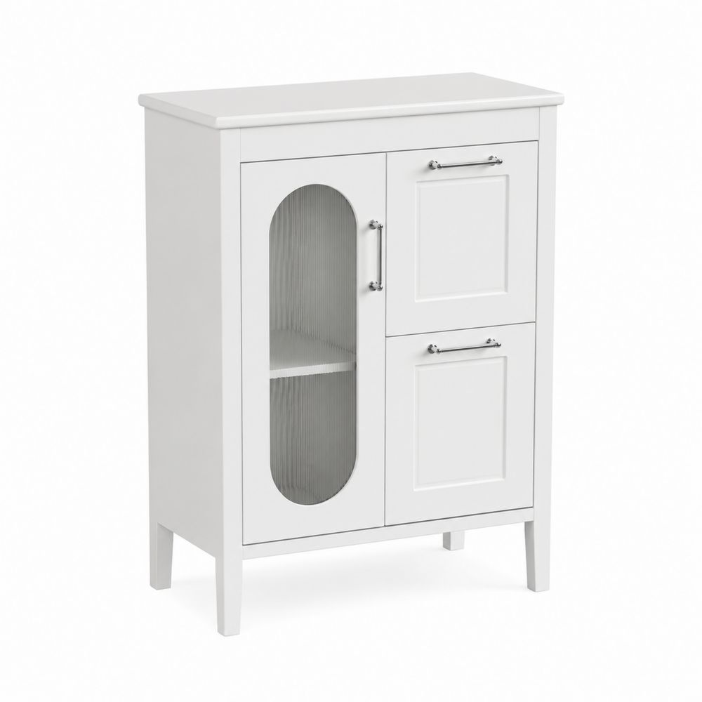 Armario de baño con puertas de MDF y vidrio-Bellacortix