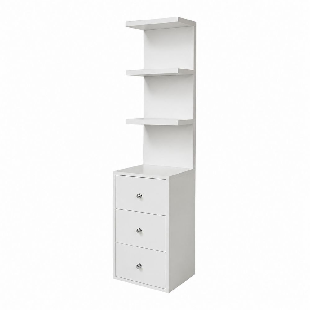 Estantería de MDF con Estantes y 3 Cajones Blanco-Bellacortix