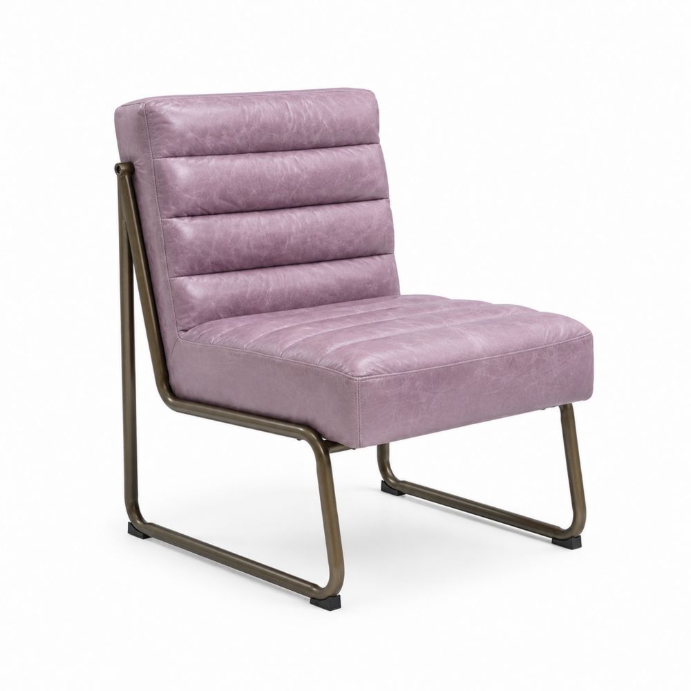 Silla de Cuero Sintético Morado con Estructura Metálica-Bellacortix
