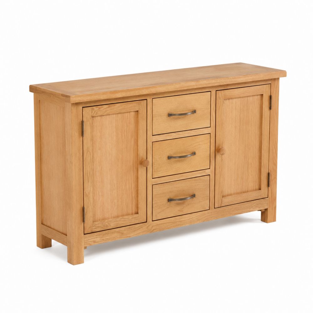 Aparador de madera de roble con cajones y puertas-Bellacortix