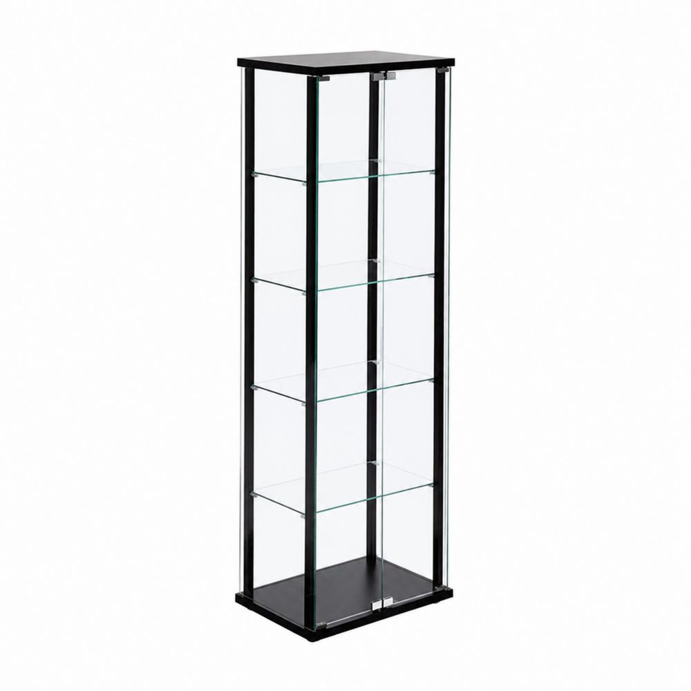 Vitrina de vidrio templado y metal negra 150x40x30cm-Bellacortix