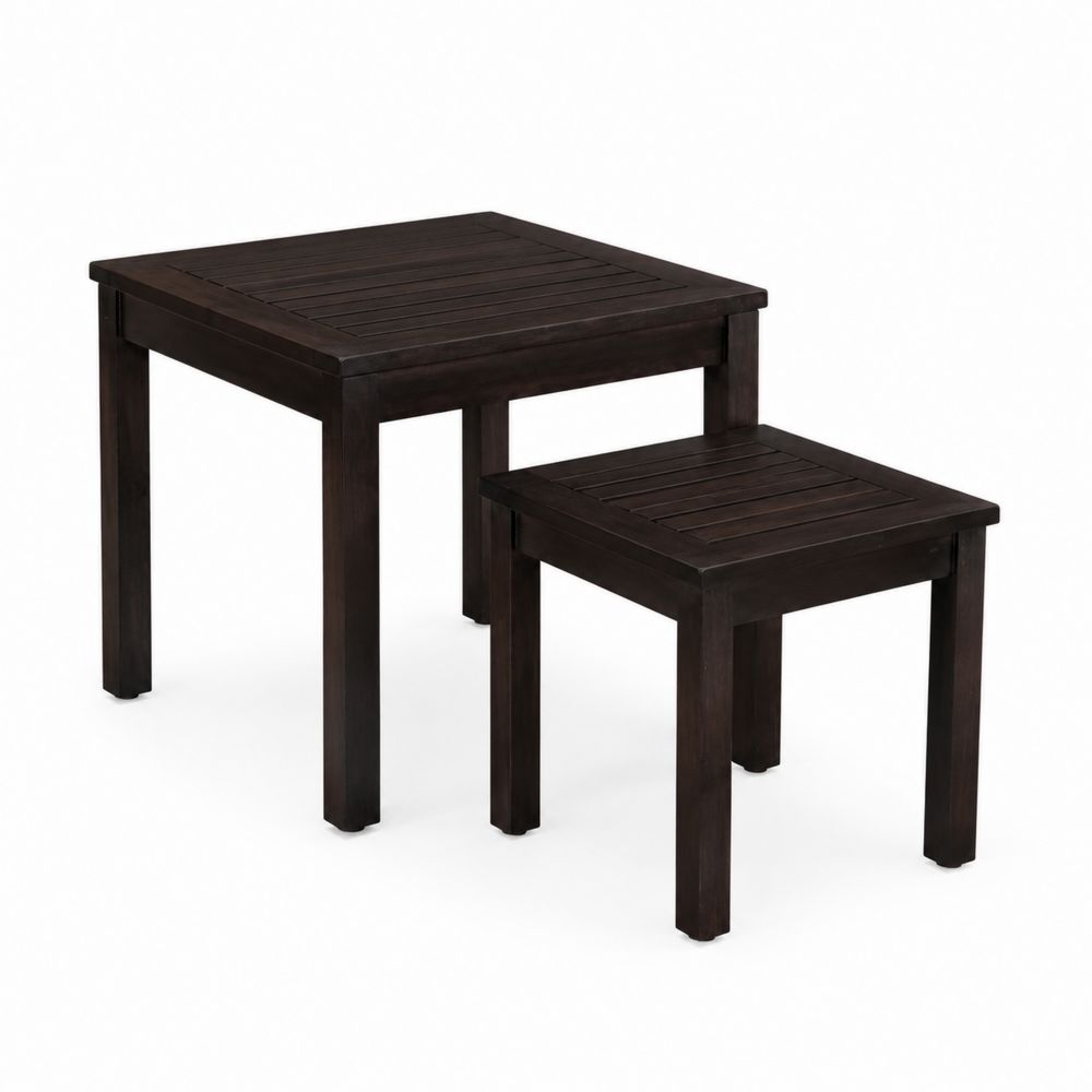 Juego de Mesas Auxiliares de Madera Marrón-Bellacortix