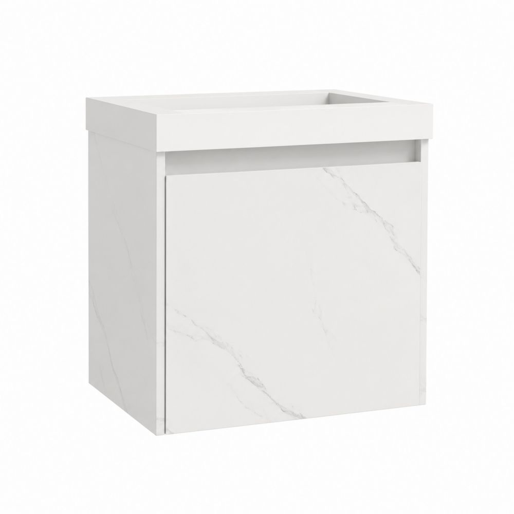Mueble de baño de MDF con Acabado de Mármol 60x45x55 cm-Bellacortix