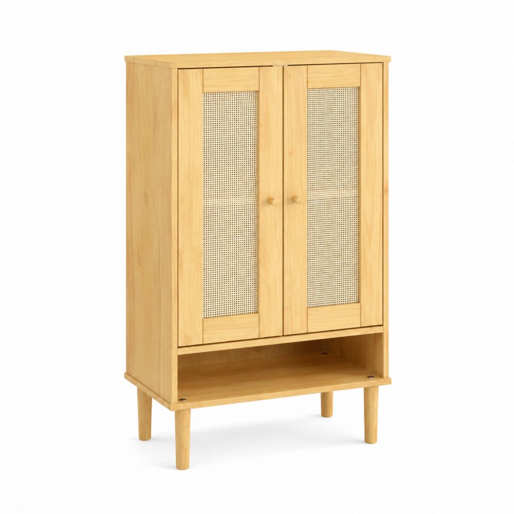 Armario Zapatero de Madera y Ratán-Bellacortix