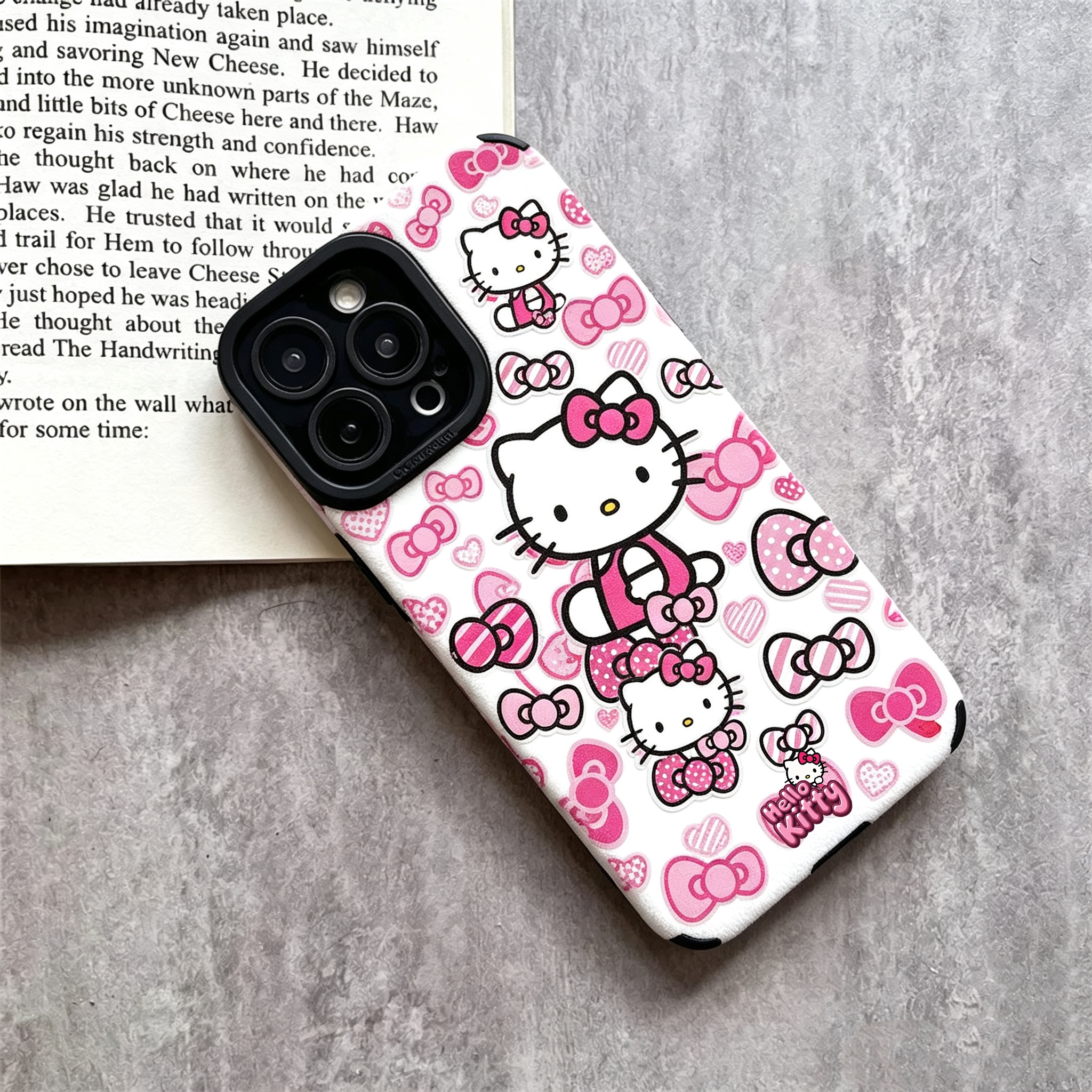 Hello Kitty pattern phone case TPU & leather delicate skin as velvet suitable for iPhone 17 16 15 14 13 12 11 Pro Max Plus X XS MAX
