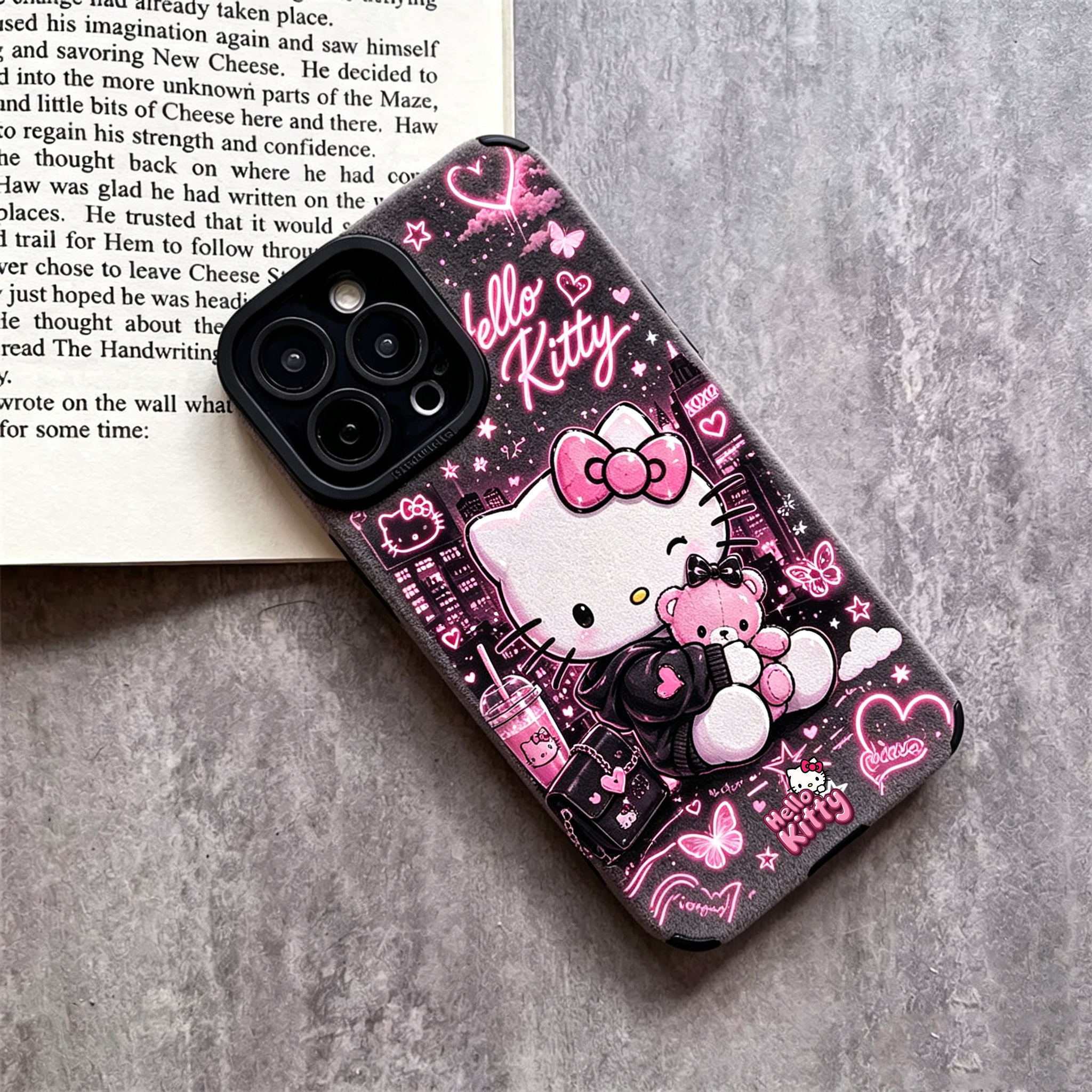 Hello Kitty pattern phone case TPU & leather delicate skin as velvet suitable for iPhone 17 16 15 14 13 12 11 Pro Max Plus X XS MAX