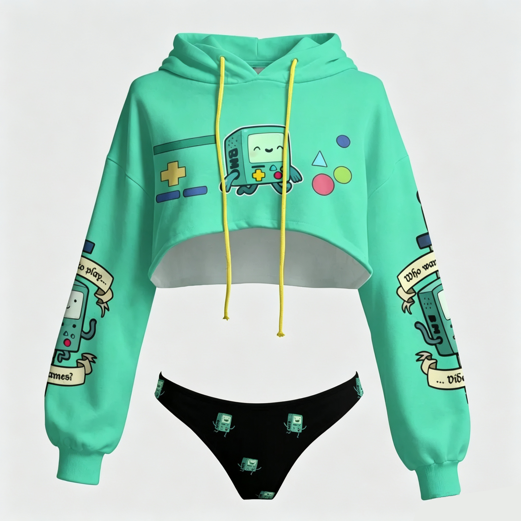 Adventure Time Cami Top And Drawstring Elastic-waist Pants Set For Women