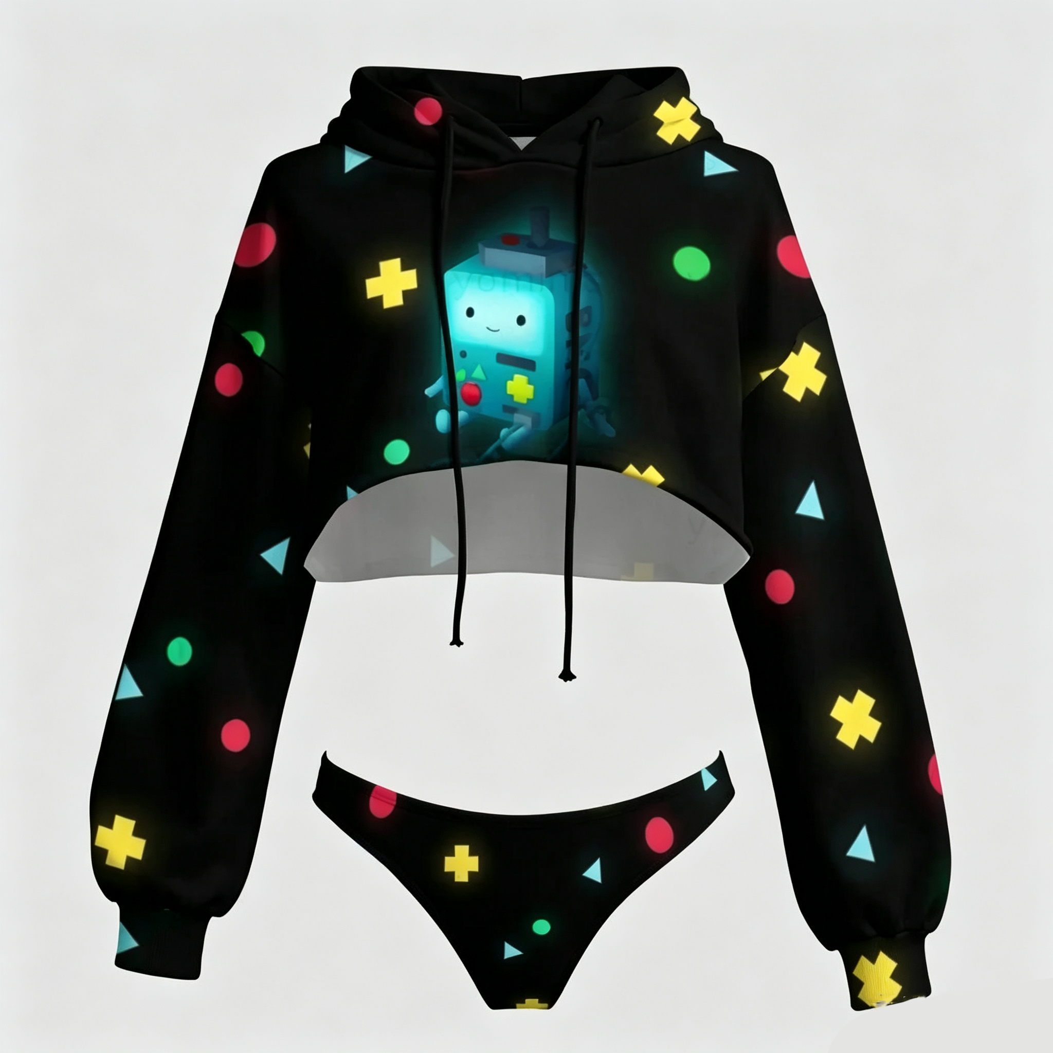 Adventure Time Cami Top And Drawstring Elastic-waist Pants Set For Women