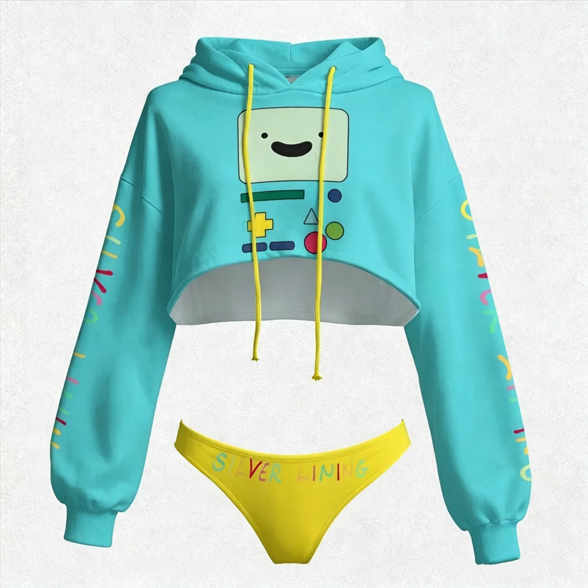 Adventure Time Cami Top And Drawstring Elastic-waist Pants Set For Women