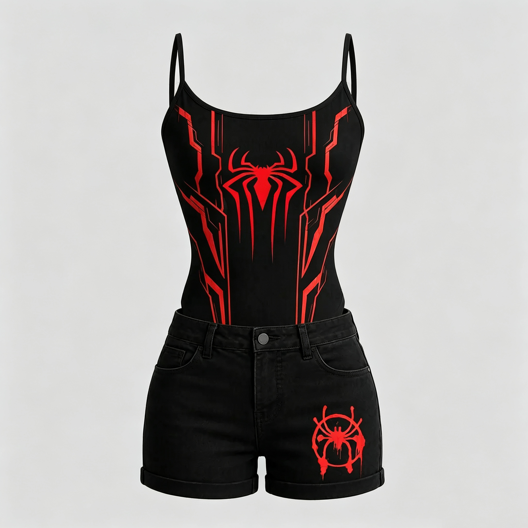 SPIDER-MAN Cami Top And Drawstring Elastic-waist Pants Set For Women