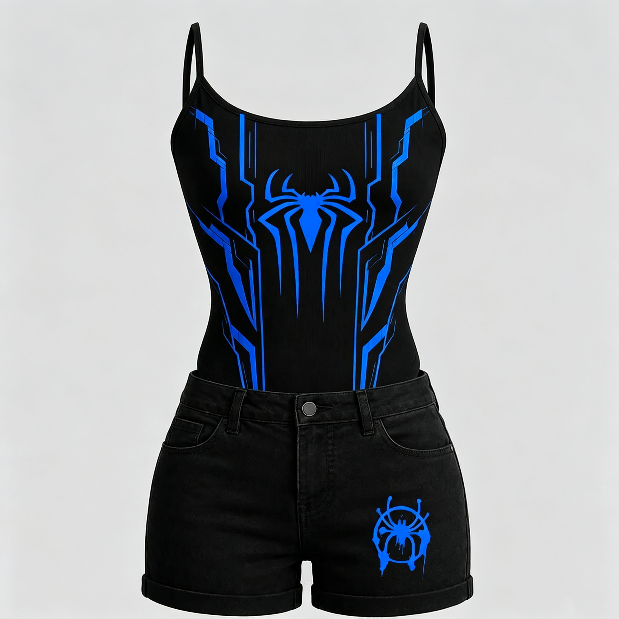 SPIDER-MAN Cami Top And Drawstring Elastic-waist Pants Set For Women