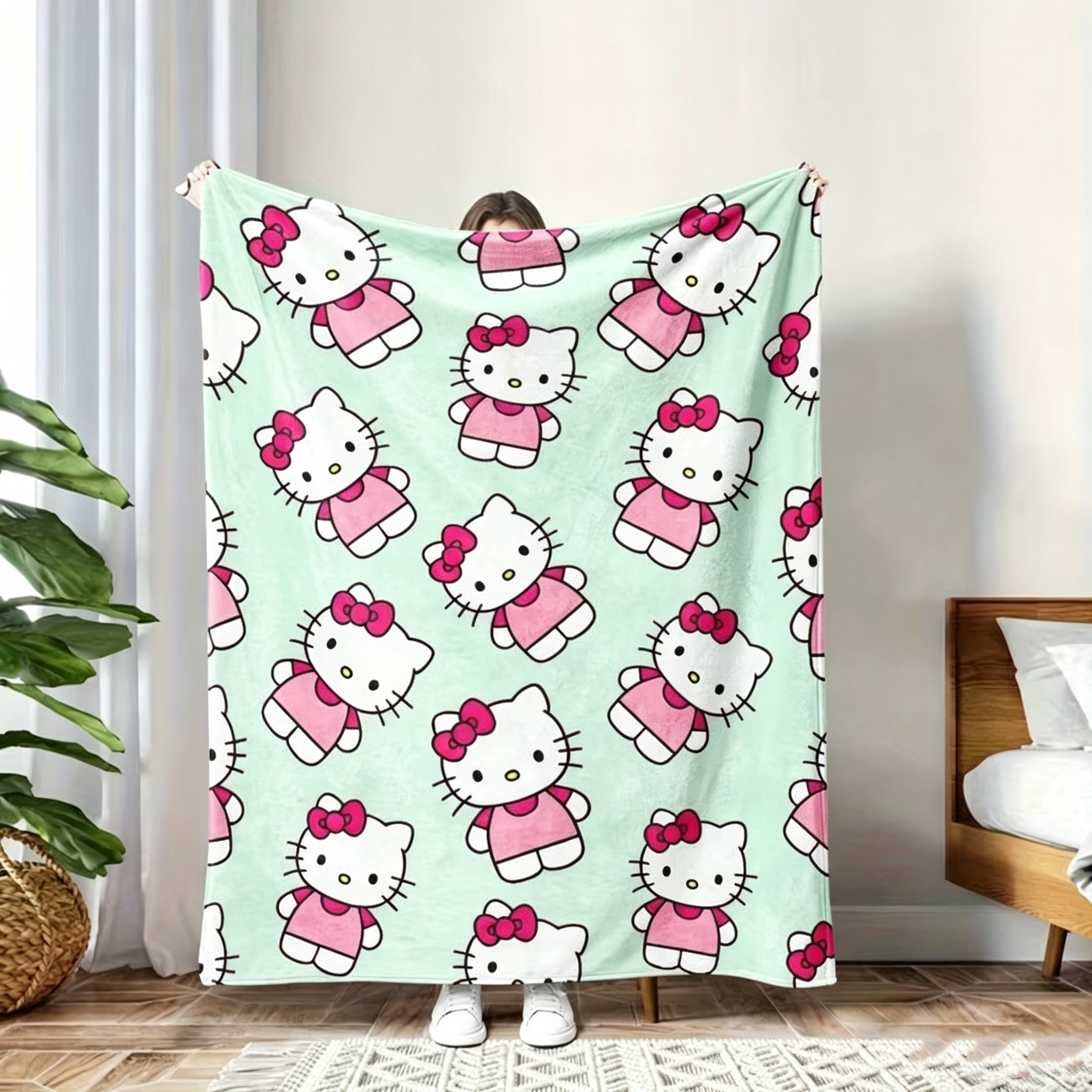 Sanrio Hello Kitty Pink Blanket – Soft and Fluffy Flannel Blanket