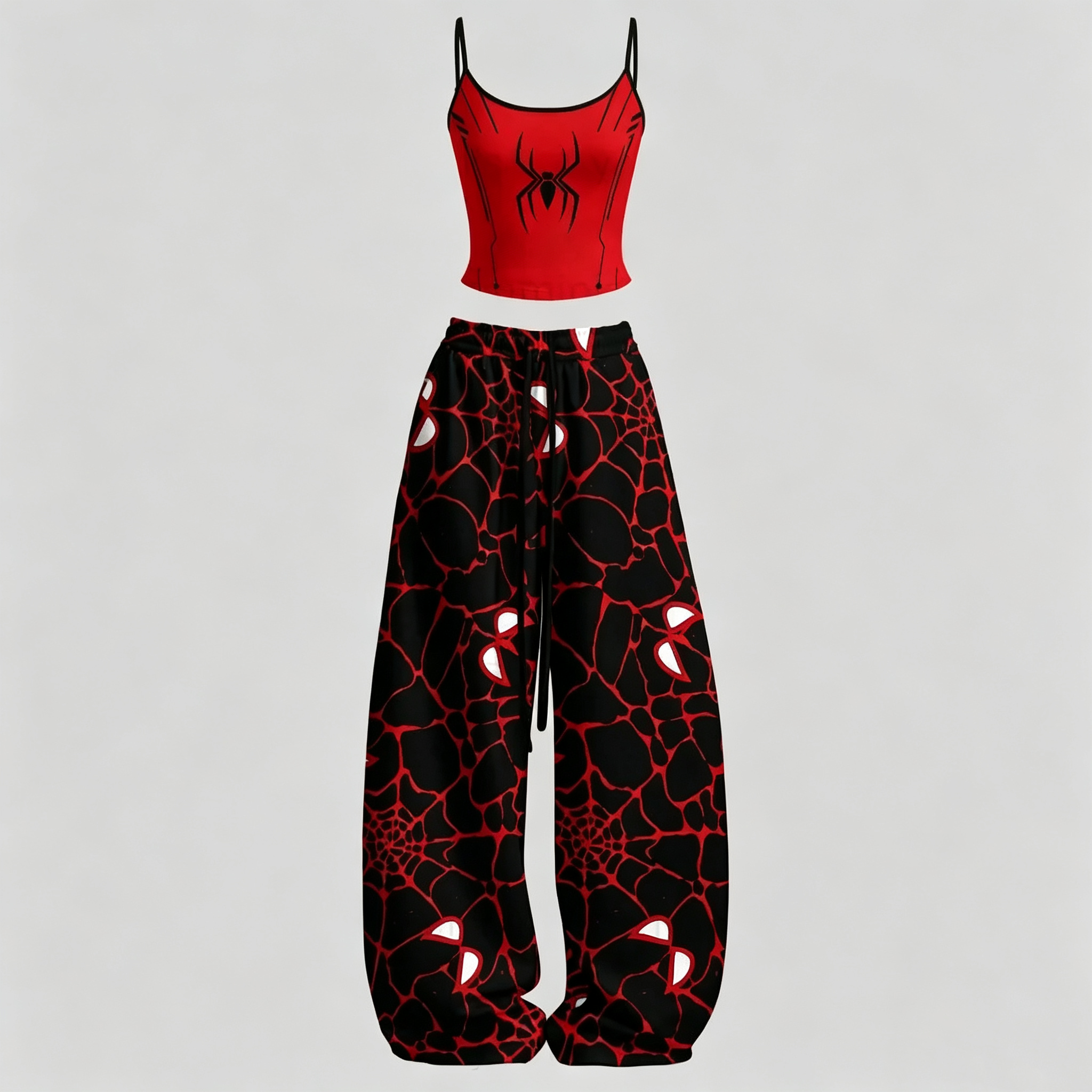 SPIDER-MAN Cami Top And Drawstring Elastic-waist Pants Set For Women
