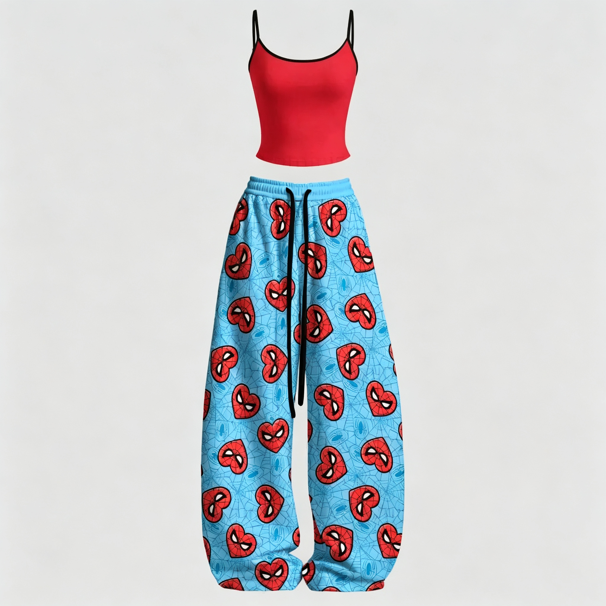 SPIDER-MAN Cami Top And Drawstring Elastic-waist Pants Set For Women
