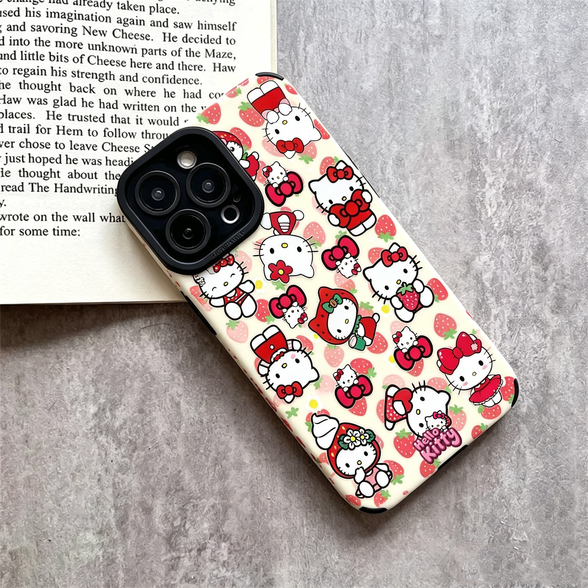 Hello Kitty pattern phone case TPU & leather delicate skin as velvet suitable for iPhone 17 16 15 14 13 12 11 Pro Max Plus X XS MAX