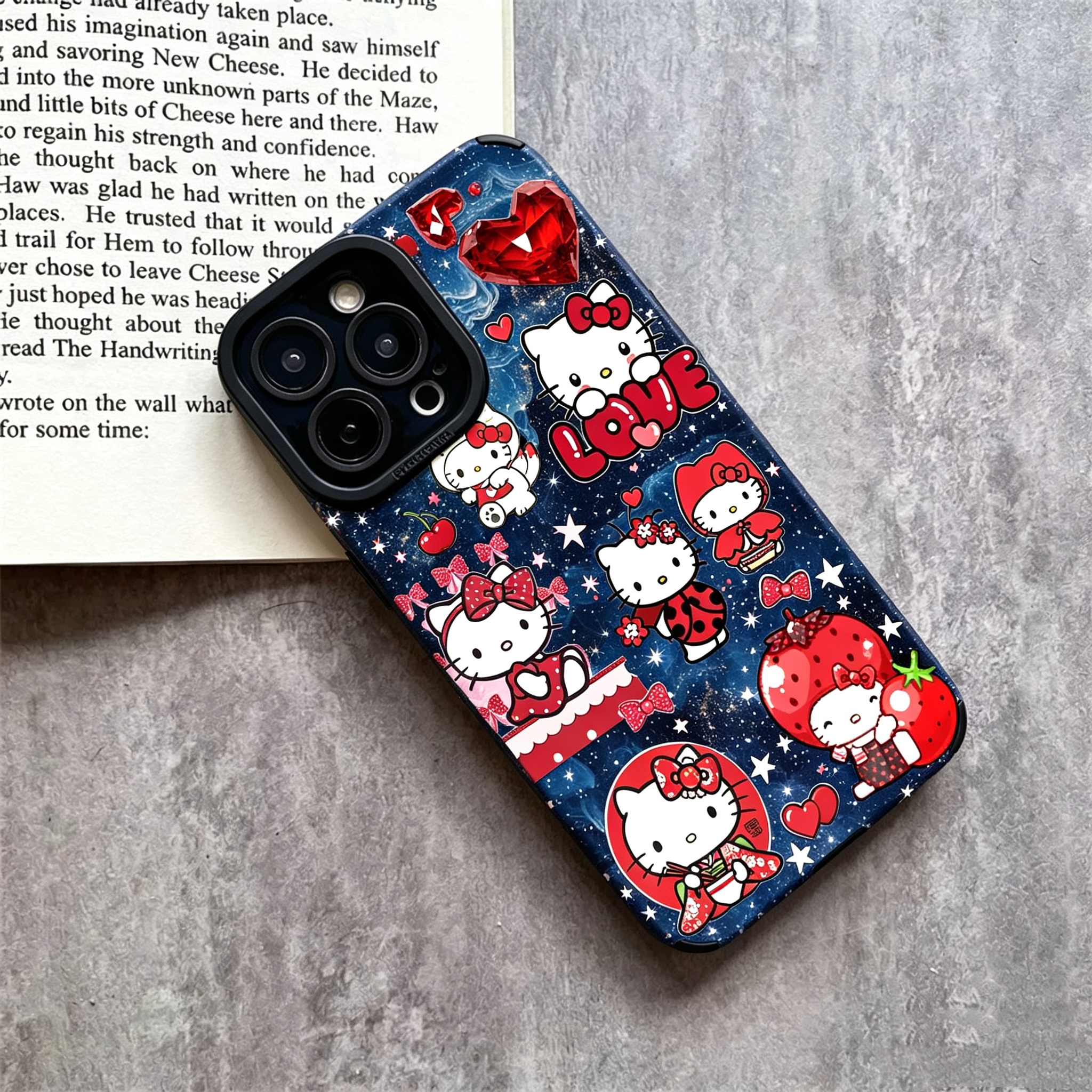 Hello Kitty pattern phone case TPU & leather delicate skin as velvet suitable for iPhone 17 16 15 14 13 12 11 Pro Max Plus X XS MAX
