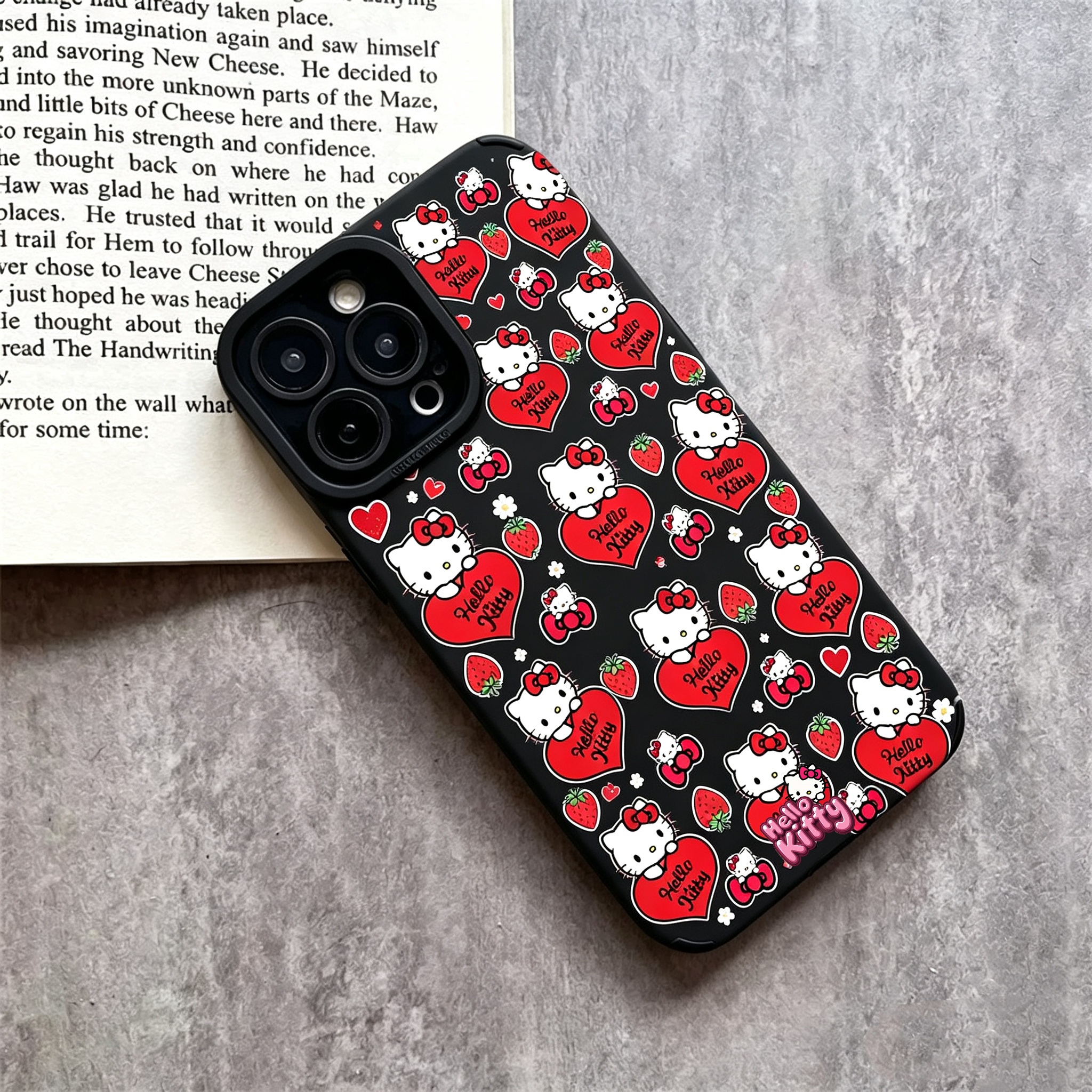 Hello Kitty pattern phone case TPU & leather delicate skin as velvet suitable for iPhone 17 16 15 14 13 12 11 Pro Max Plus X XS MAX