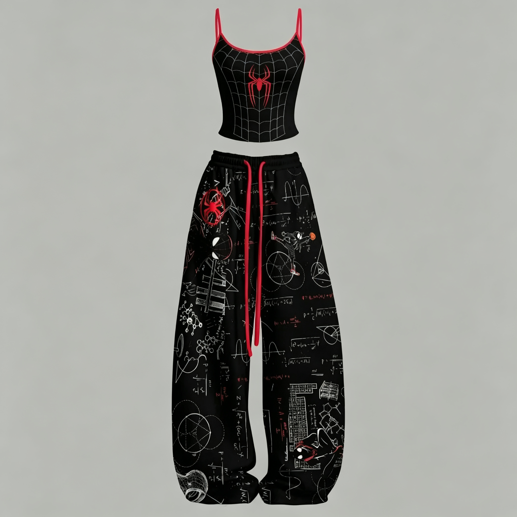 SPIDER-MAN Cami Top And Drawstring Elastic-waist Pants Set For Women
