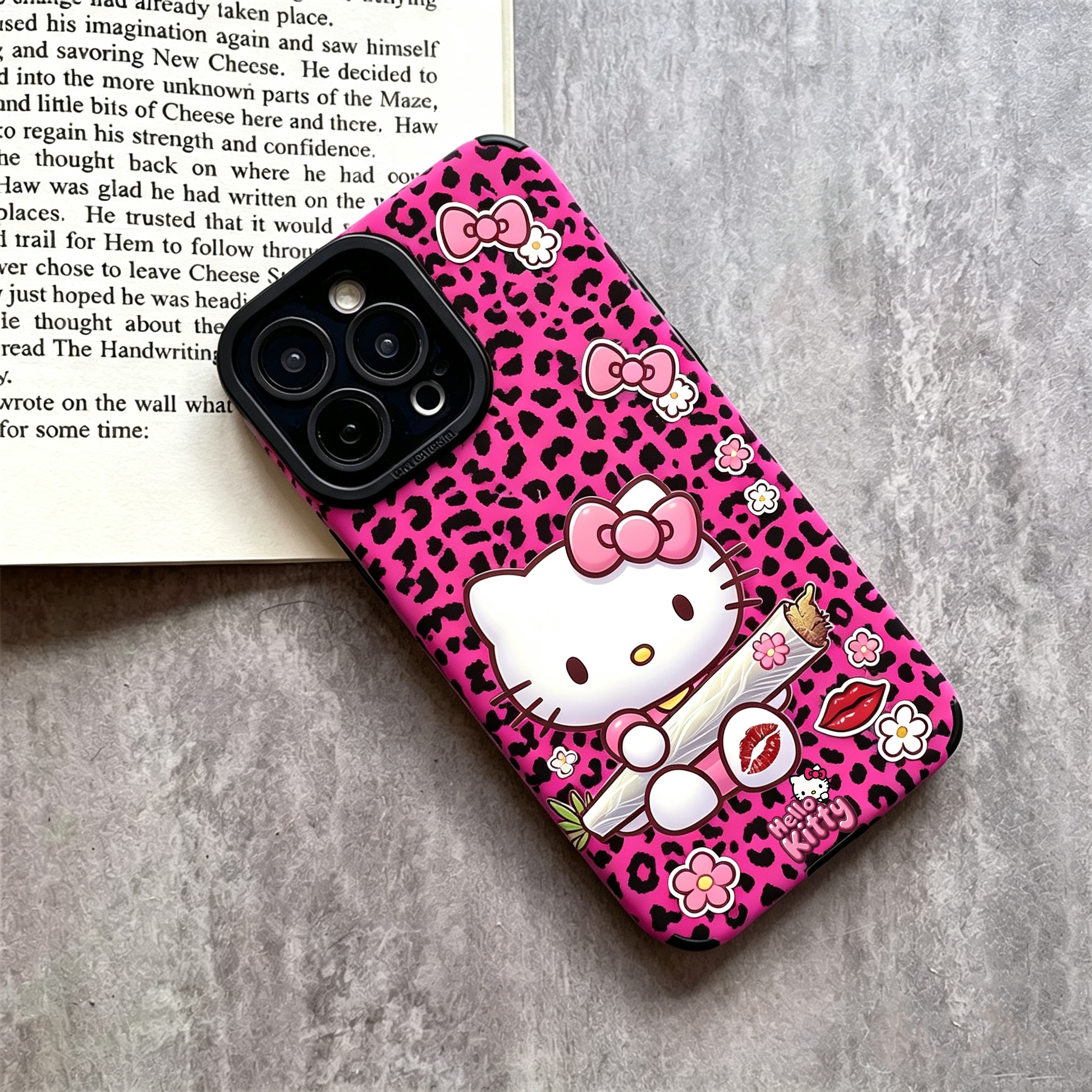 Hello Kitty pattern phone case TPU & leather delicate skin as velvet suitable for iPhone 17 16 15 14 13 12 11 Pro Max Plus X XS MAX