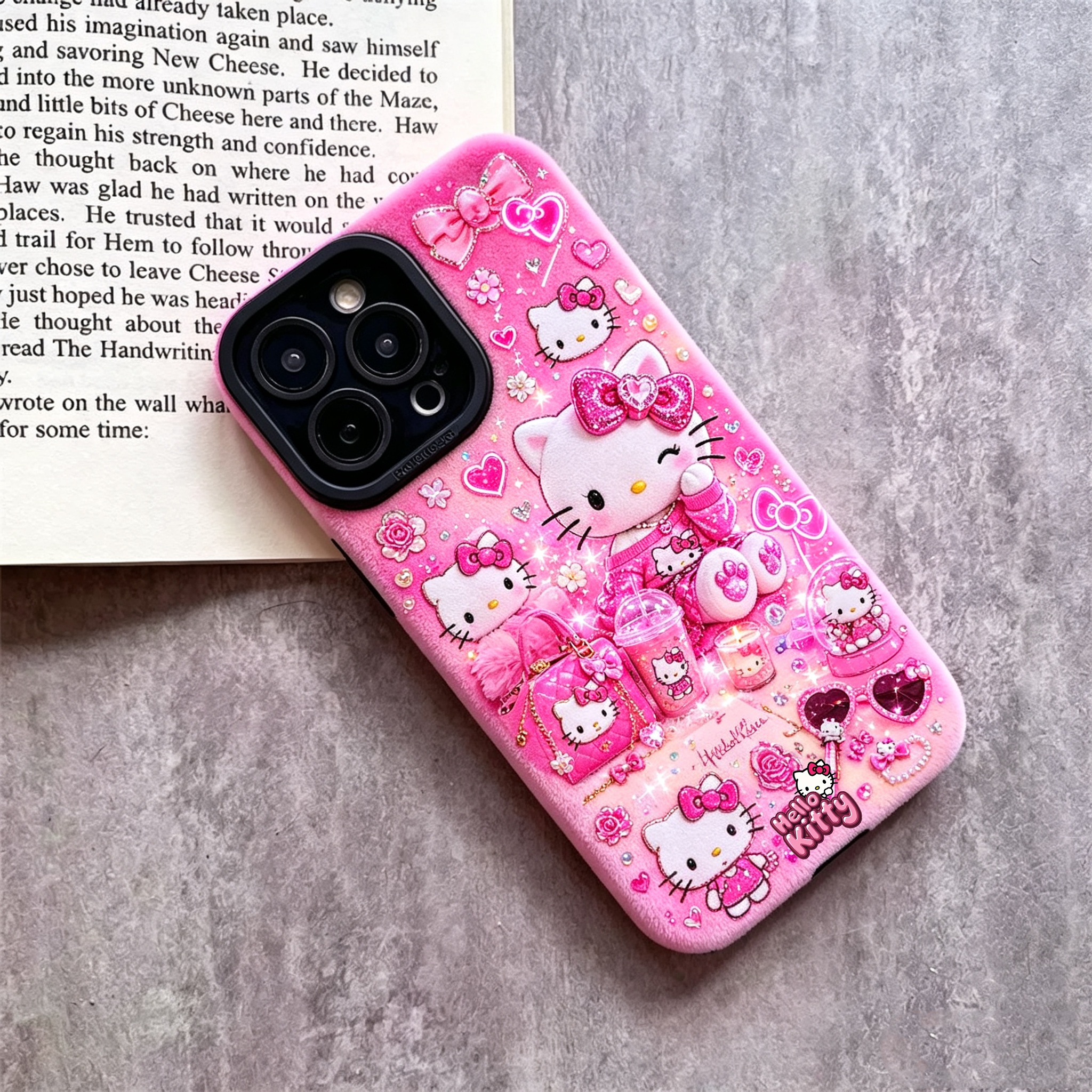 Hello Kitty pattern phone case TPU & leather delicate skin as velvet suitable for iPhone 17 16 15 14 13 12 11 Pro Max Plus X XS MAX