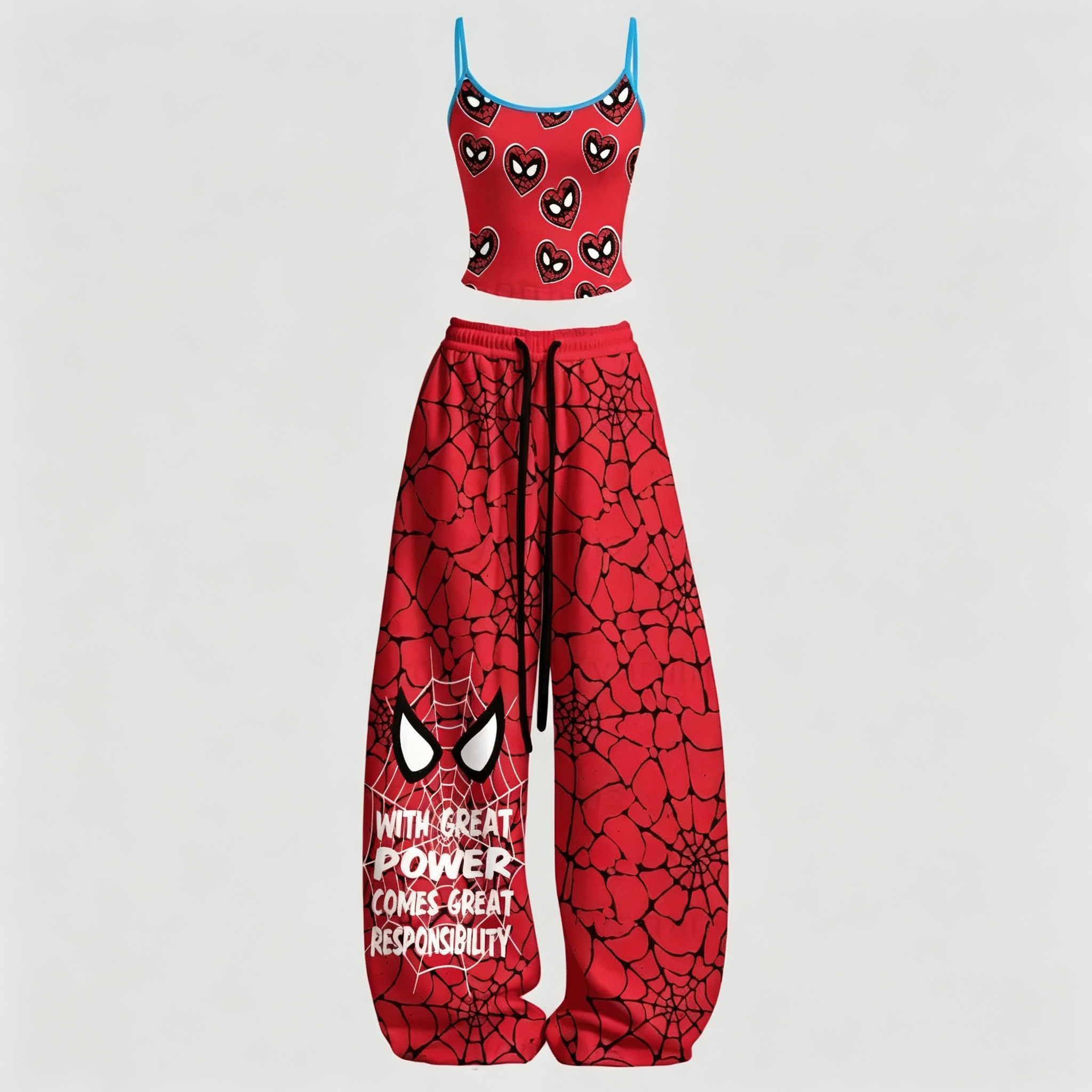 SPIDER-MAN Cami Top And Drawstring Elastic-waist Pants Set For Women