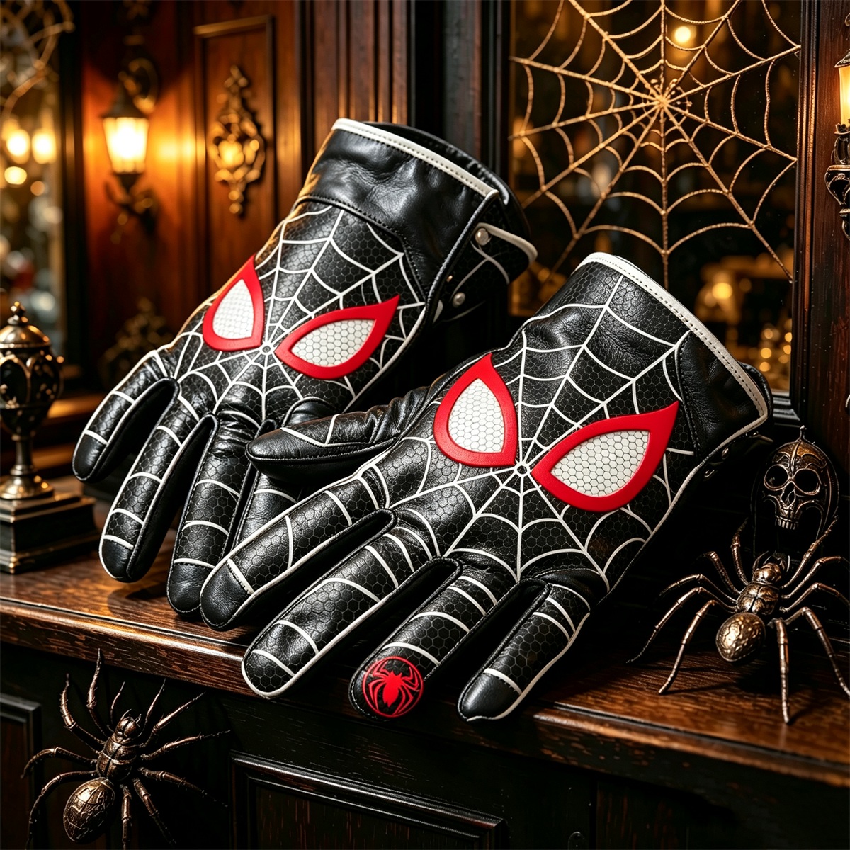 Spider‑Man Printed Leather Gloves
