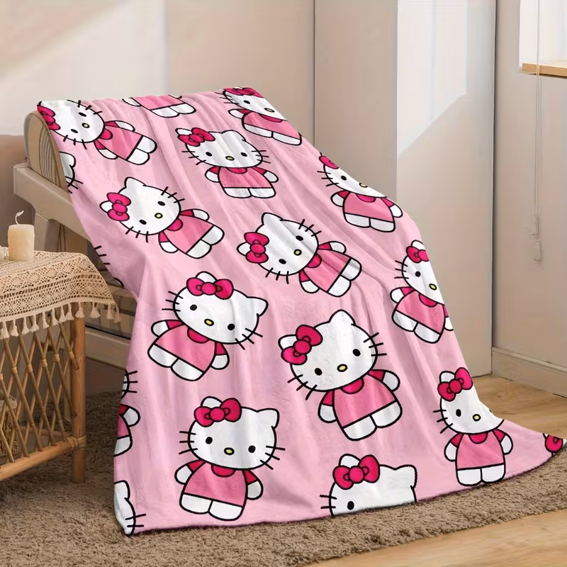 Sanrio Hello Kitty Pink Blanket – Soft and Fluffy Flannel Blanket