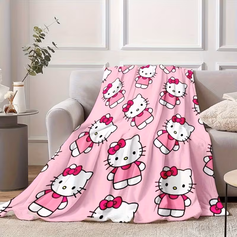 Sanrio Hello Kitty Pink Blanket – Soft and Fluffy Flannel Blanket