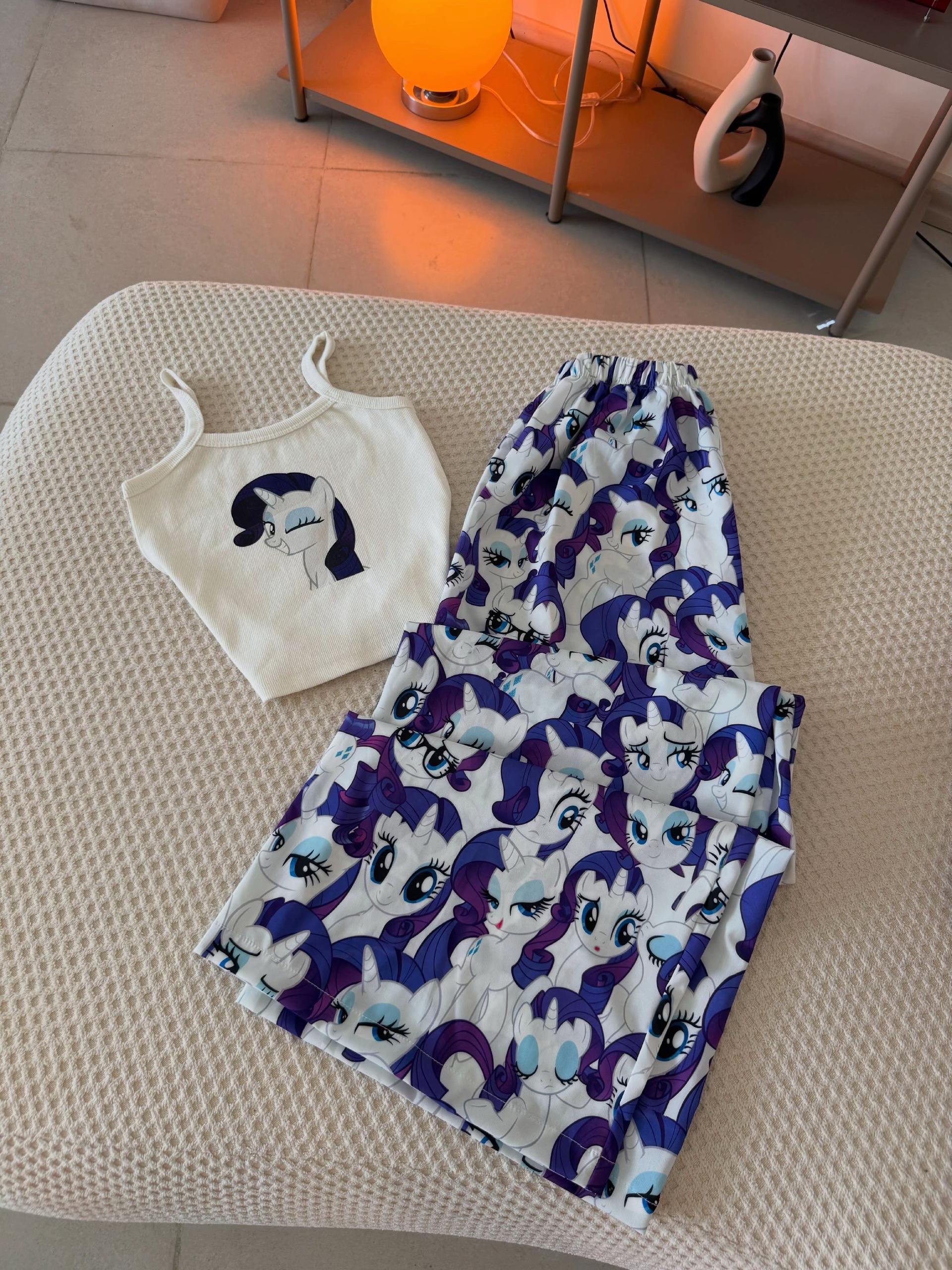 Tight Casual Camisole Tops & Elasticated Trousers Two-Piece Set For Women