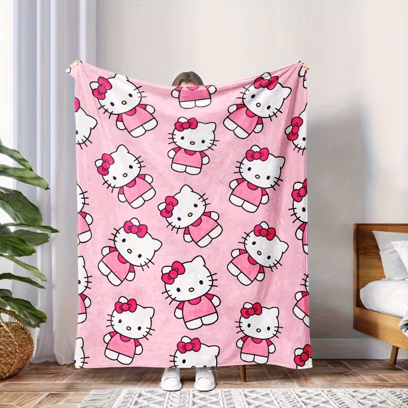 Sanrio Hello Kitty Pink Blanket – Soft and Fluffy Flannel Blanket