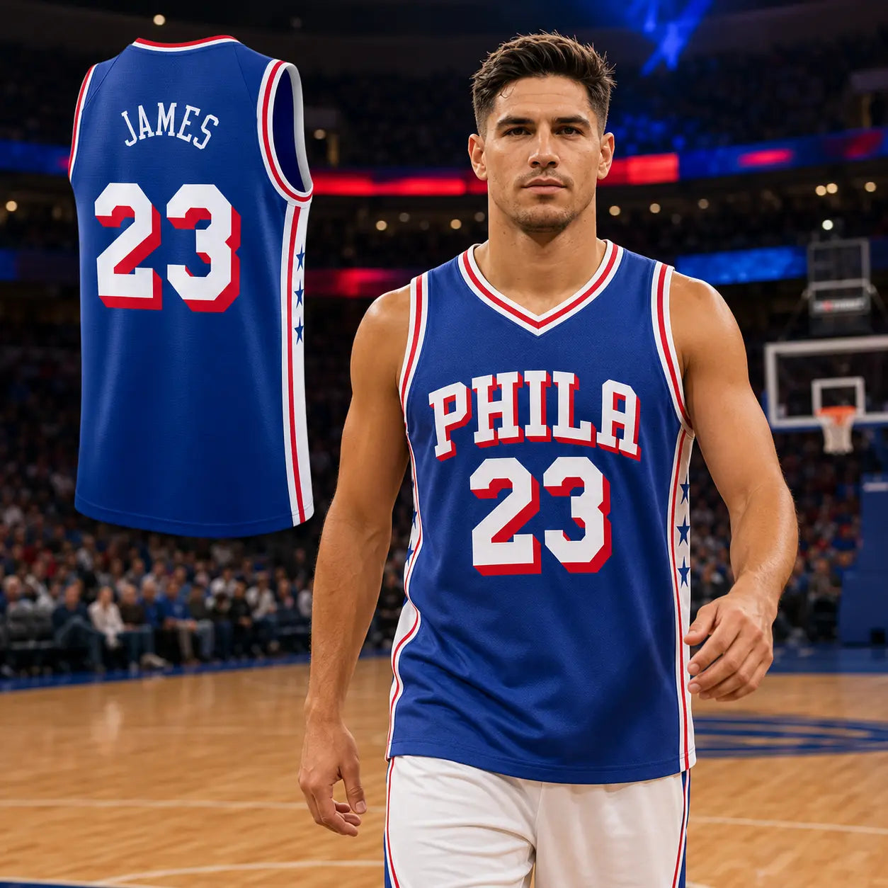 Basketball #23 Philadelphia Team Embroidered Jersey