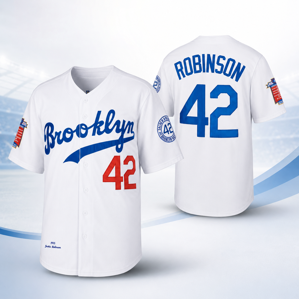 Brooklyn 42 Robinson Baseball Jersey White – Legend Vintage Embroidered Patches