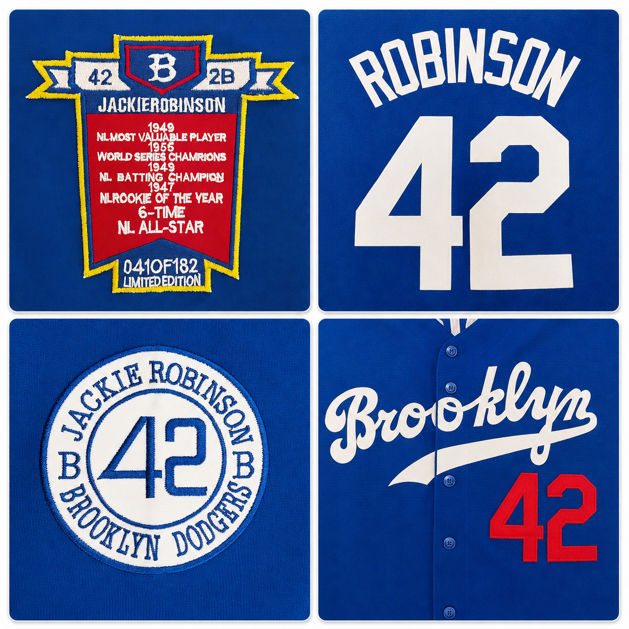 Brooklyn 42 Robinson Baseball Jersey White – Legend Vintage Embroidered Patches