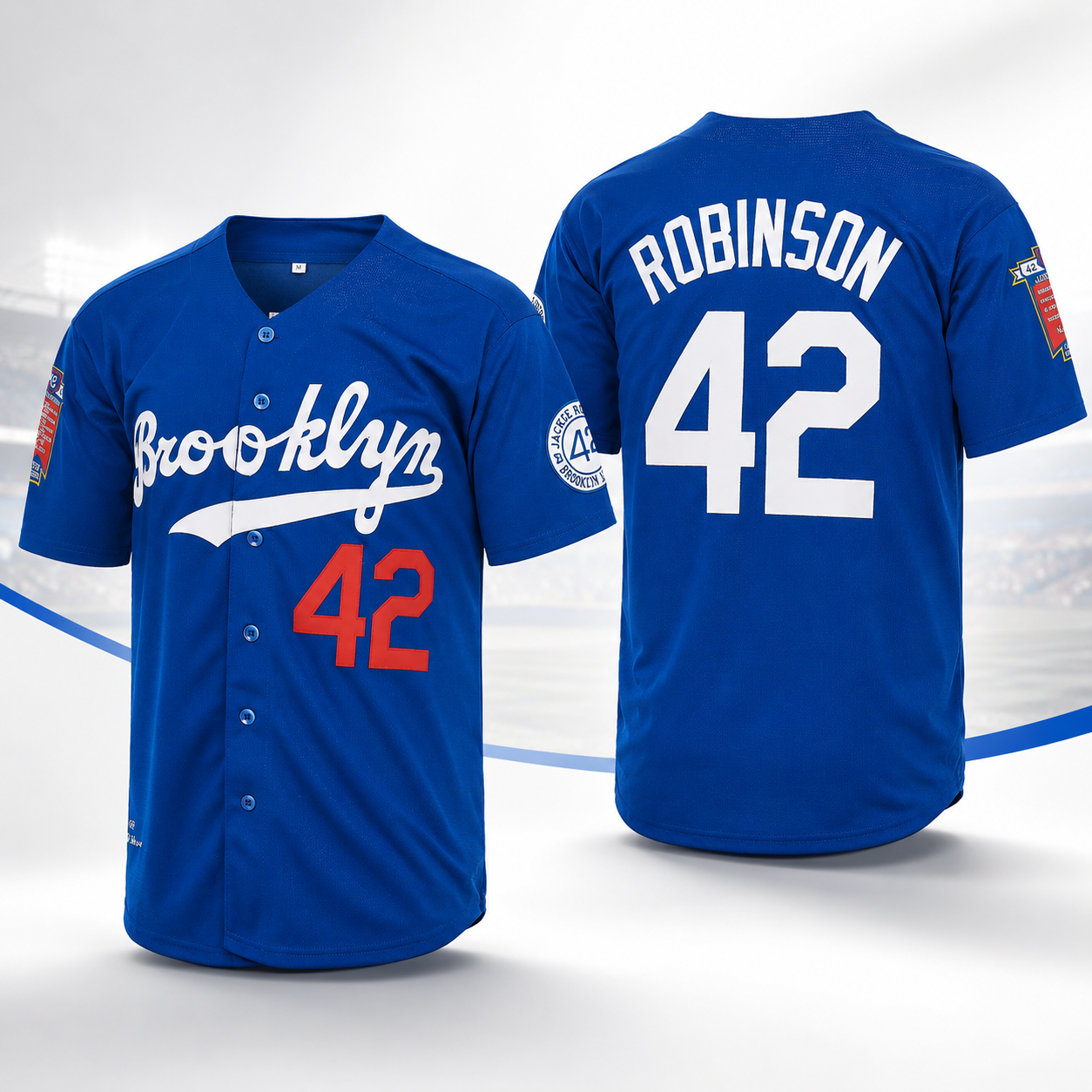 Brooklyn 42 Robinson Baseball Jersey White – Legend Vintage Embroidered Patches
