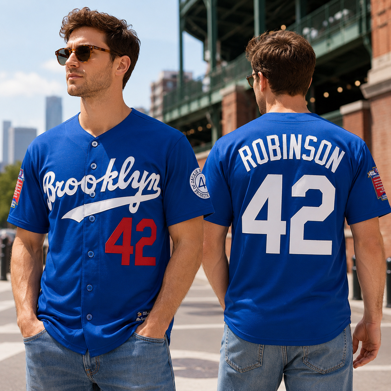 Brooklyn 42 Robinson Baseball Jersey White – Legend Vintage Embroidered Patches