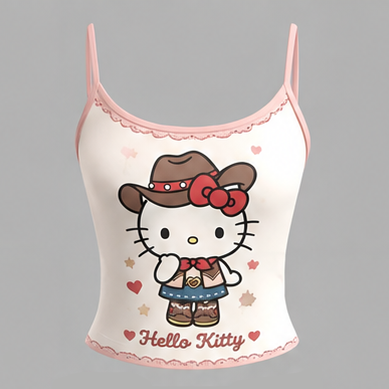 Hello Kitty Cami Top And Drawstring Elastic-waist Pants Set For Women