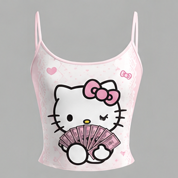 Hello Kitty Cami Top And Drawstring Elastic-waist Pants Set For Women