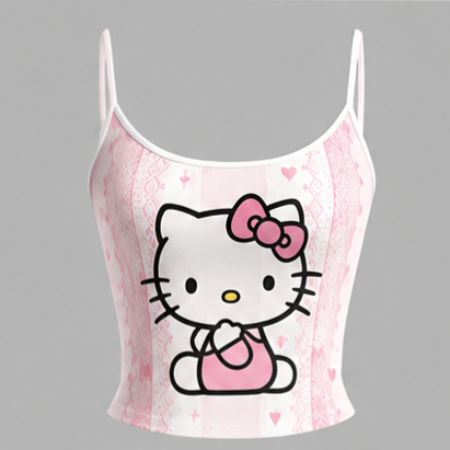Hello Kitty Cami Top And Drawstring Elastic-waist Pants Set For Women