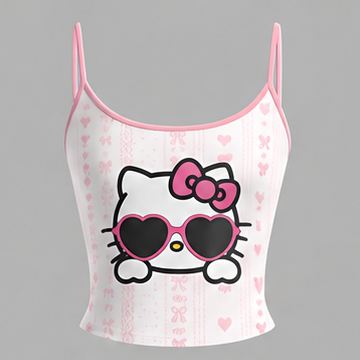 Hello Kitty Cami Top And Drawstring Elastic-waist Pants Set For Women