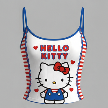 Hello Kitty Cami Top And Drawstring Elastic-waist Pants Set For Women