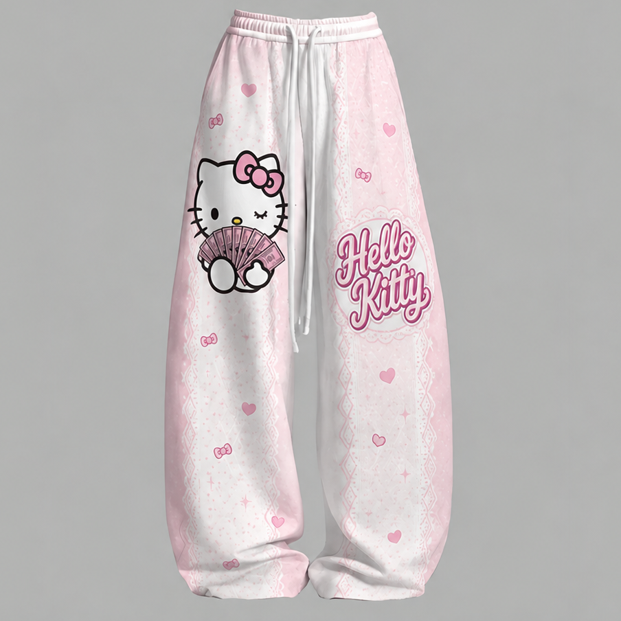 Hello Kitty Cami Top And Drawstring Elastic-waist Pants Set For Women