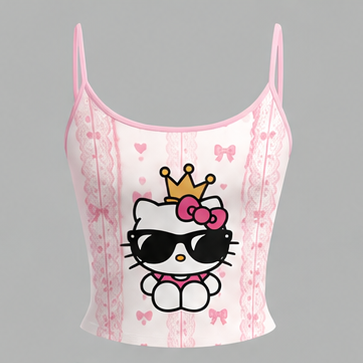 Hello Kitty Cami Top And Drawstring Elastic-waist Pants Set For Women