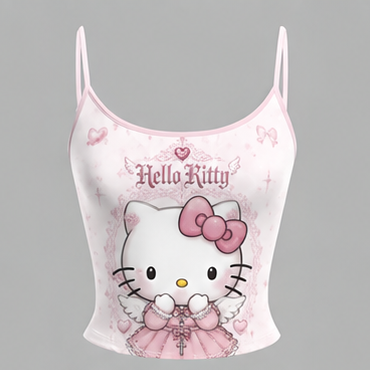 Hello Kitty Cami Top And Drawstring Elastic-waist Pants Set For Women